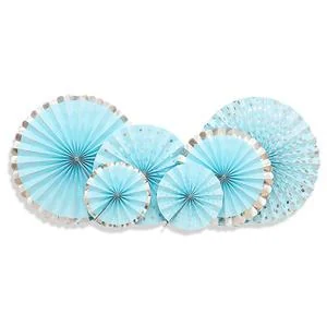 Blue Paper Fan Set