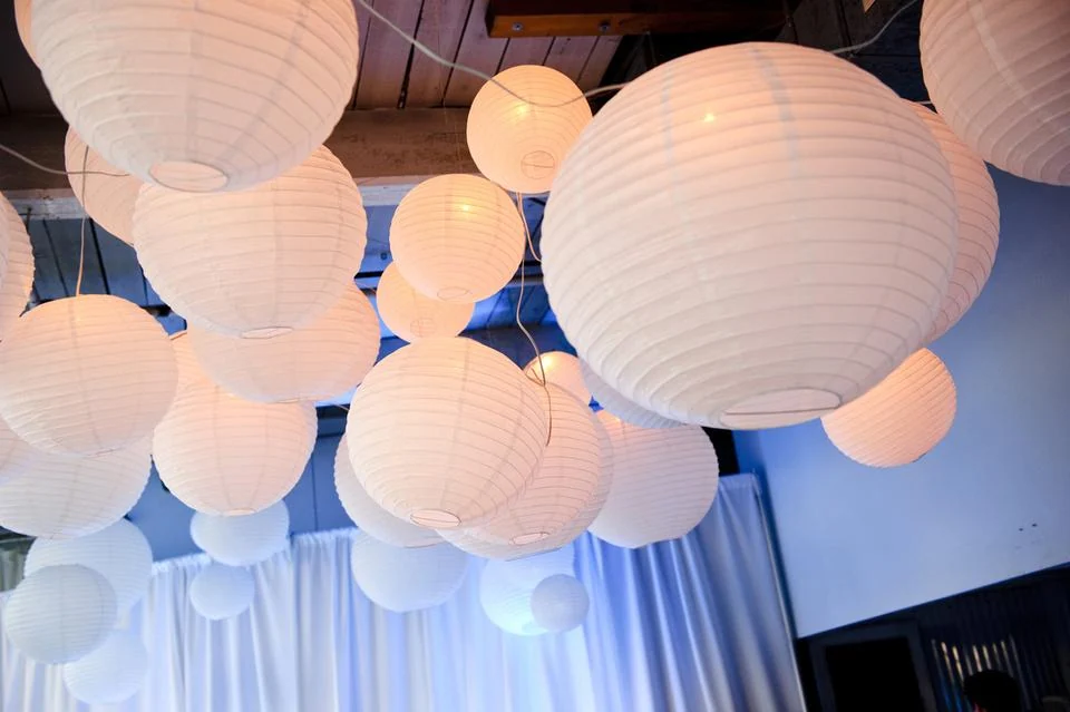White Hanging Paper Lanterns