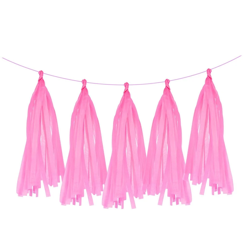 Tissue Tassel Garlands — Pink