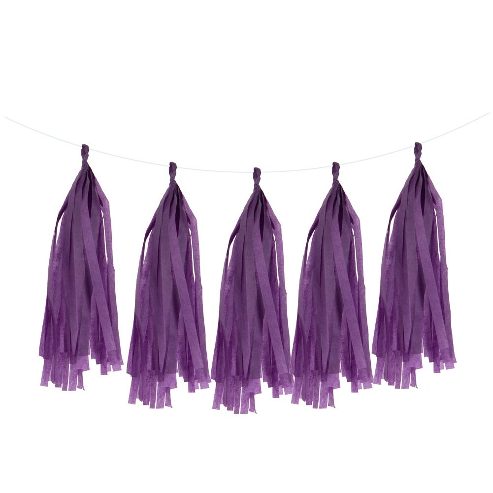 Tissue Tassel Garlands Purple