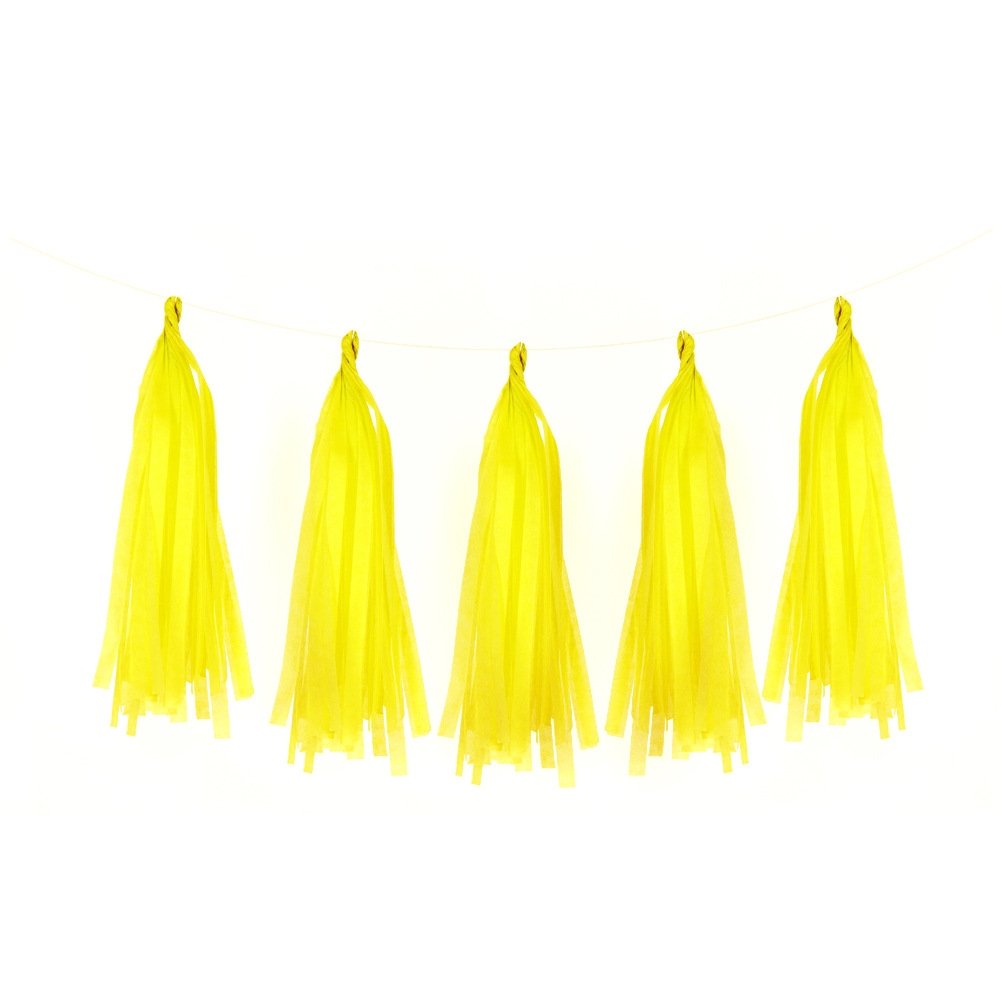 Tissue Tassel Garlands-Yellow
